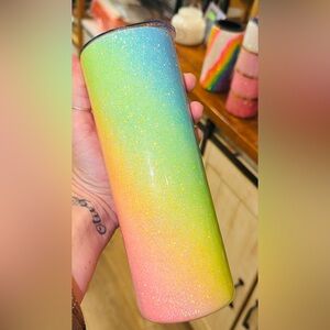 Glittery Rainbow Tumbler